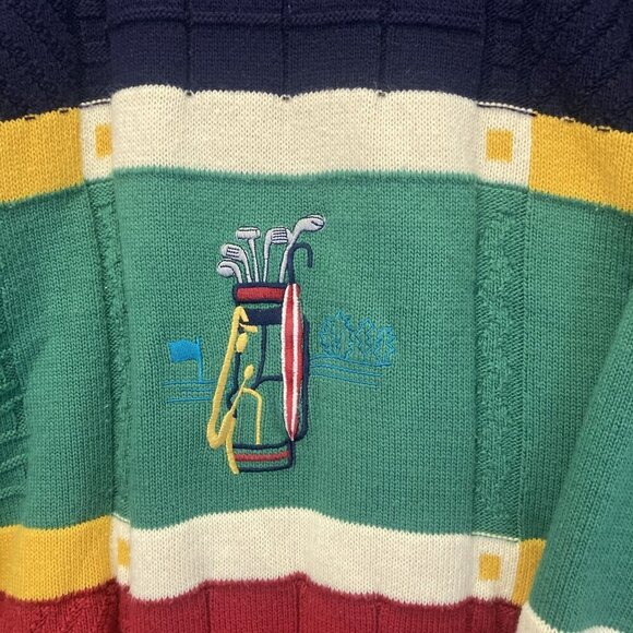 Vintage 90s Baggy Golf Sweater Mens Large Ireland Blarney Castle Designs Relaxed - Picture 7 of 13